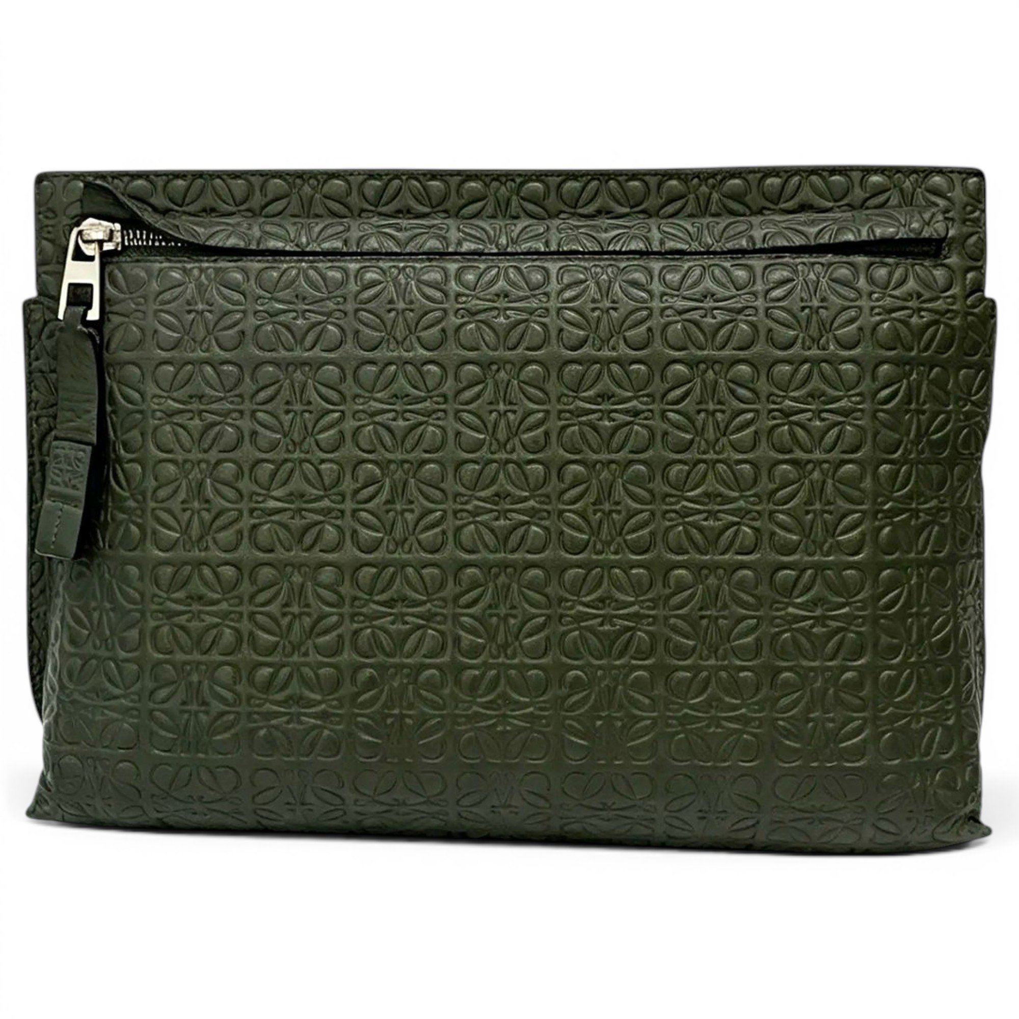 Loewe T Pouch leather clutch bag