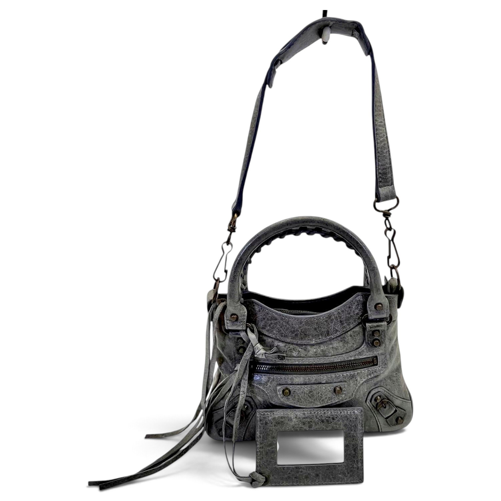 City leather handbag
