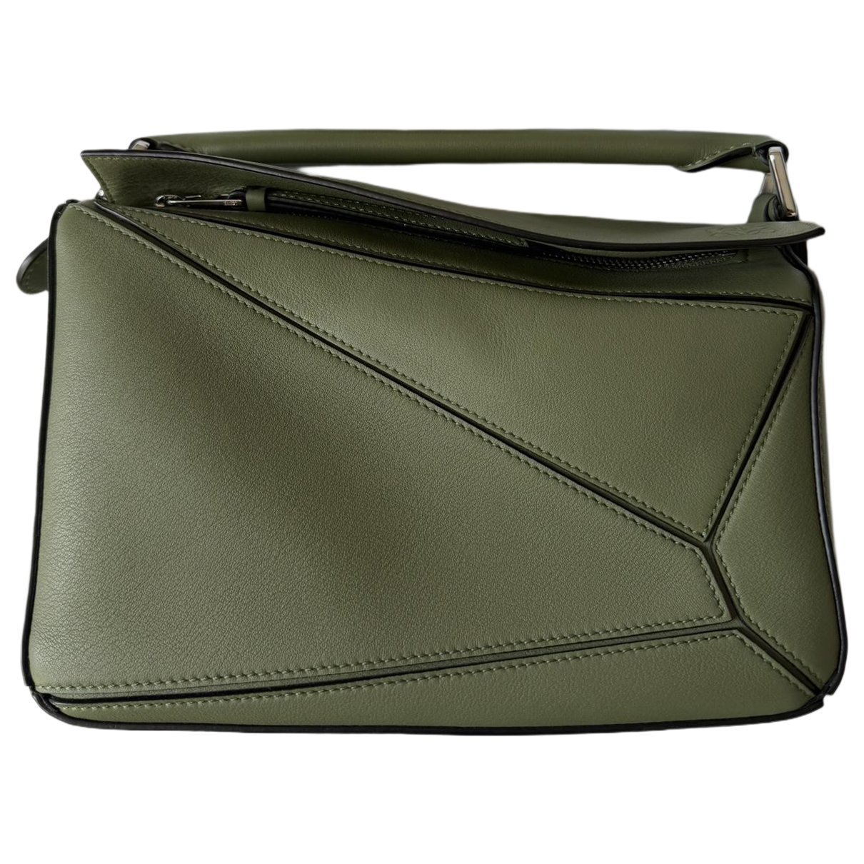 Puzzle leather handbag