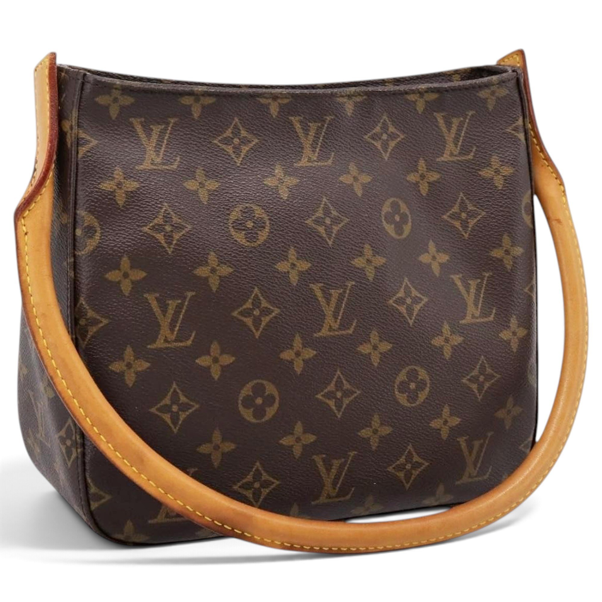 Looping leather handbag