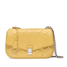 Louis Vuitton Yellow Embroidered Monogram Puffy Lambskin Mama Broderie Pochette Silver Hardware, 2012