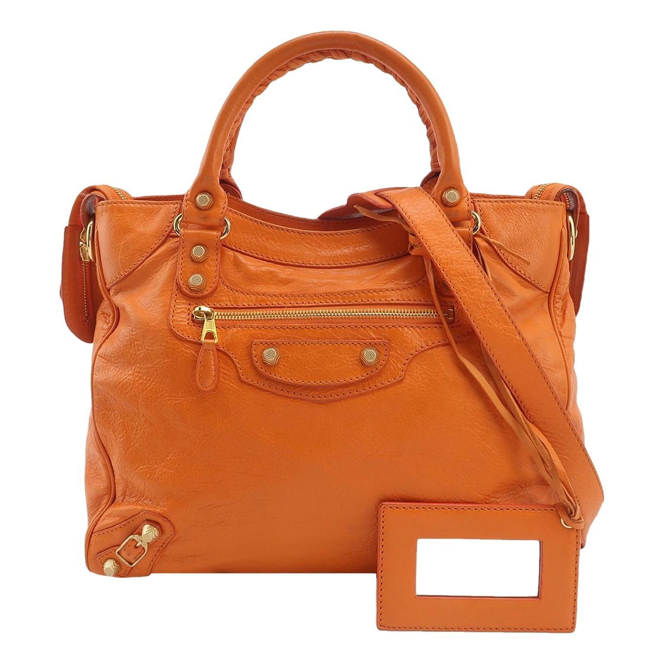 City leather handbag