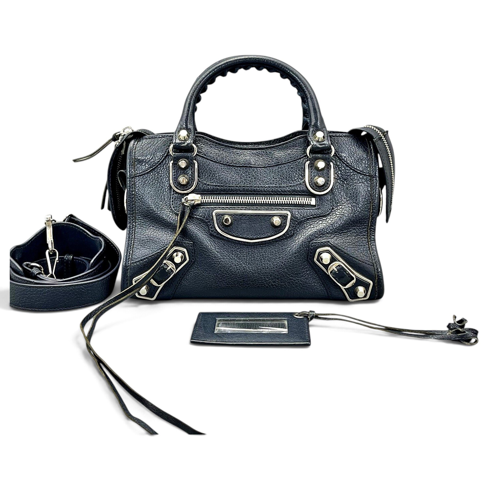 City leather handbag