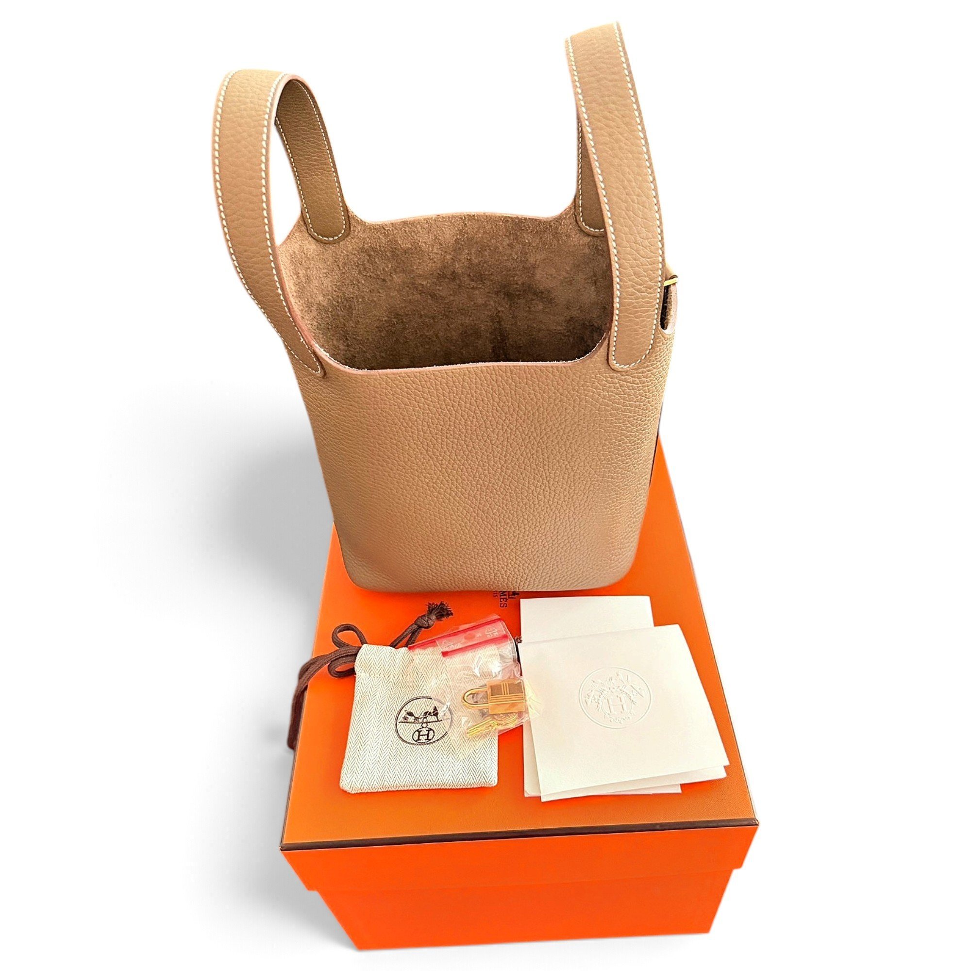 Picotin leather tote