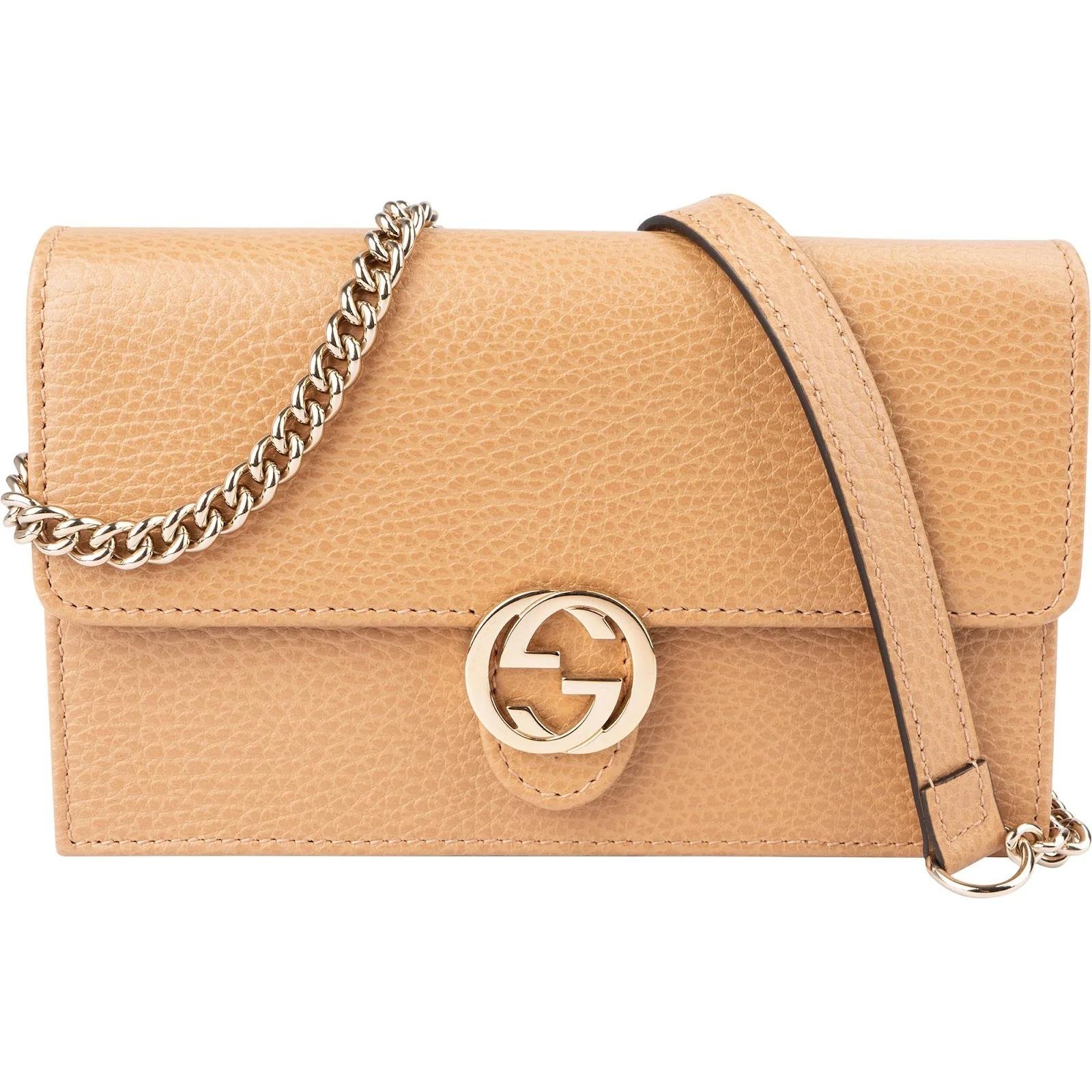 Interlocking leather crossbody bag