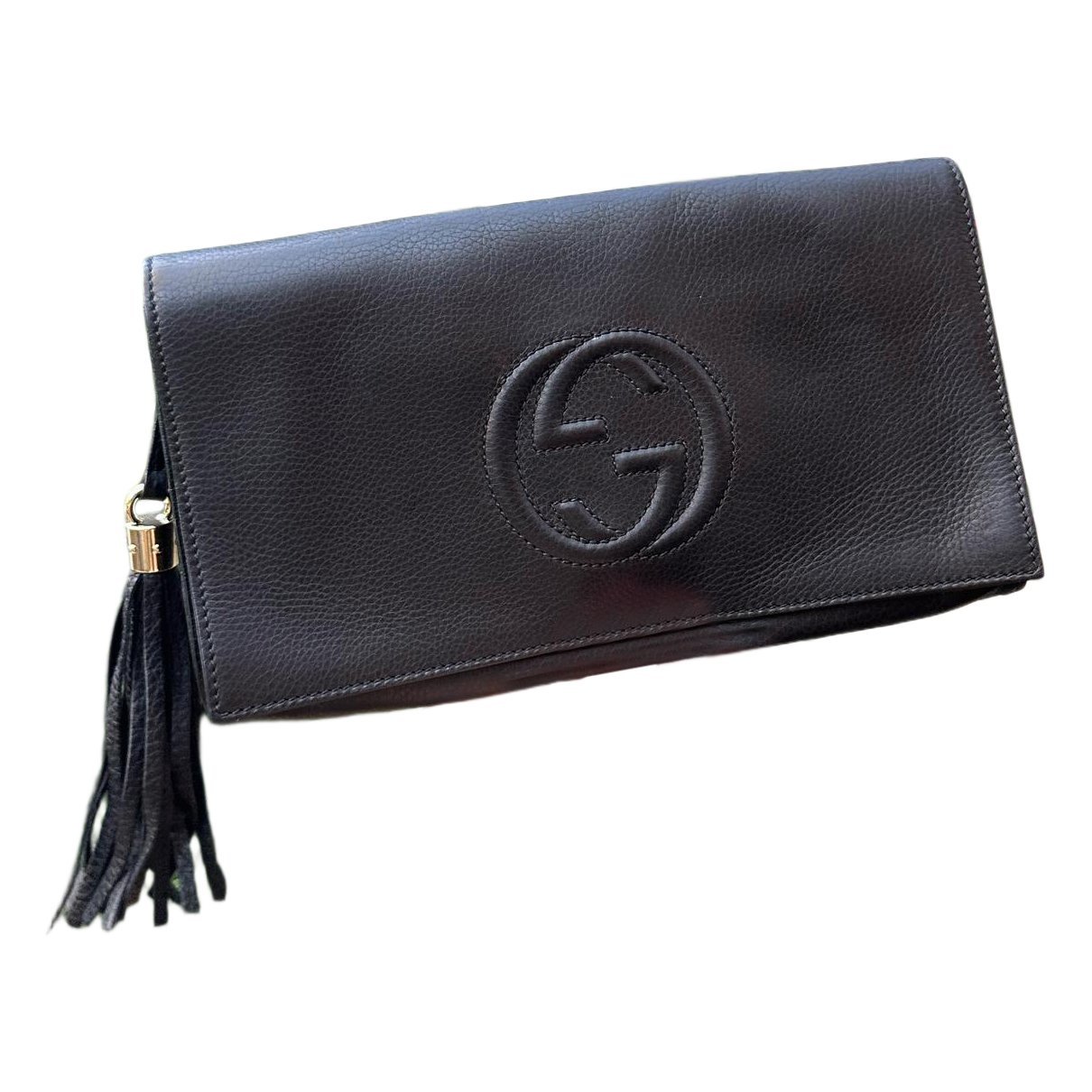 Leather clutch bag