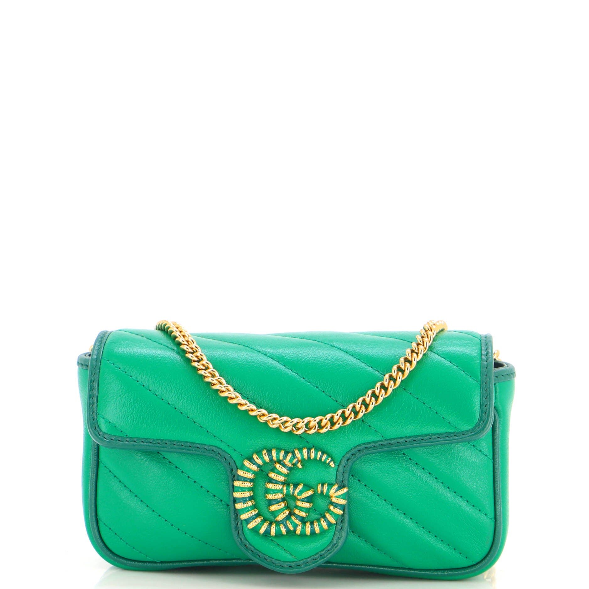 GG Marmont Flap Bag Diagonal Quilted Leather Super Mini