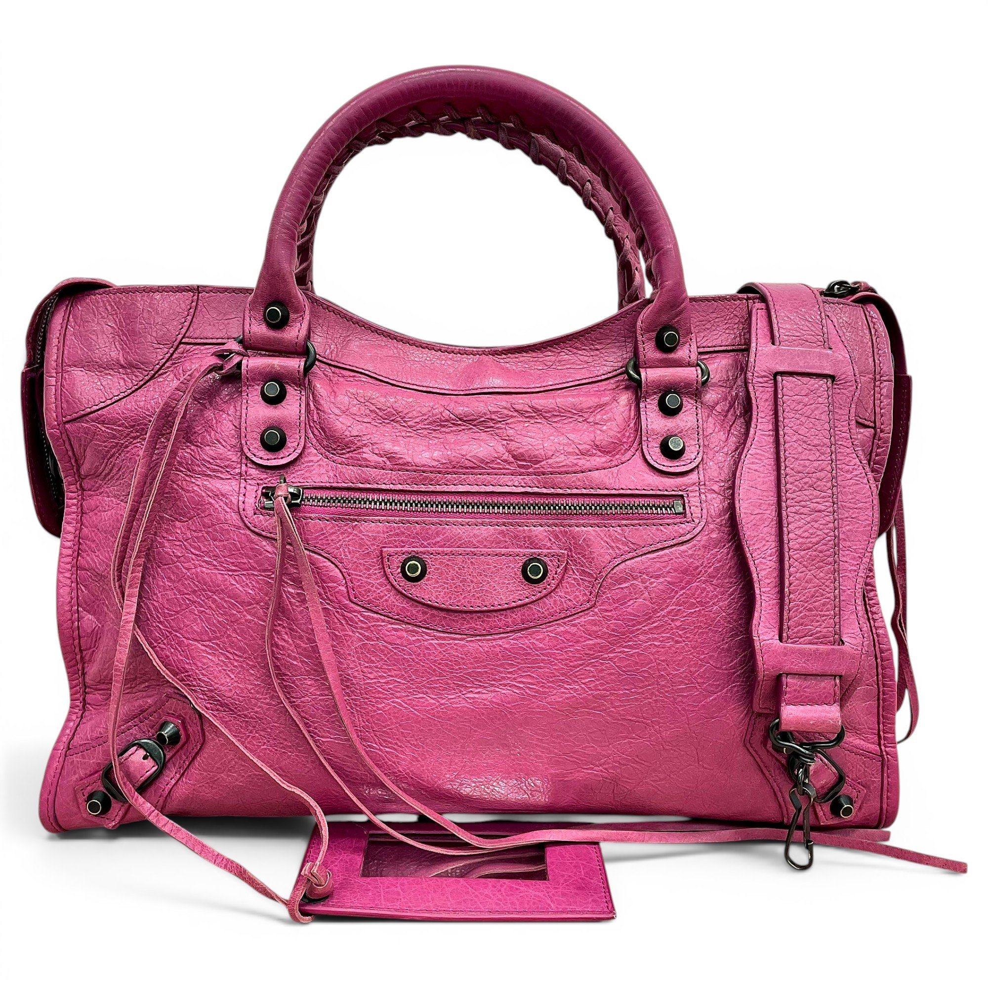 City leather handbag