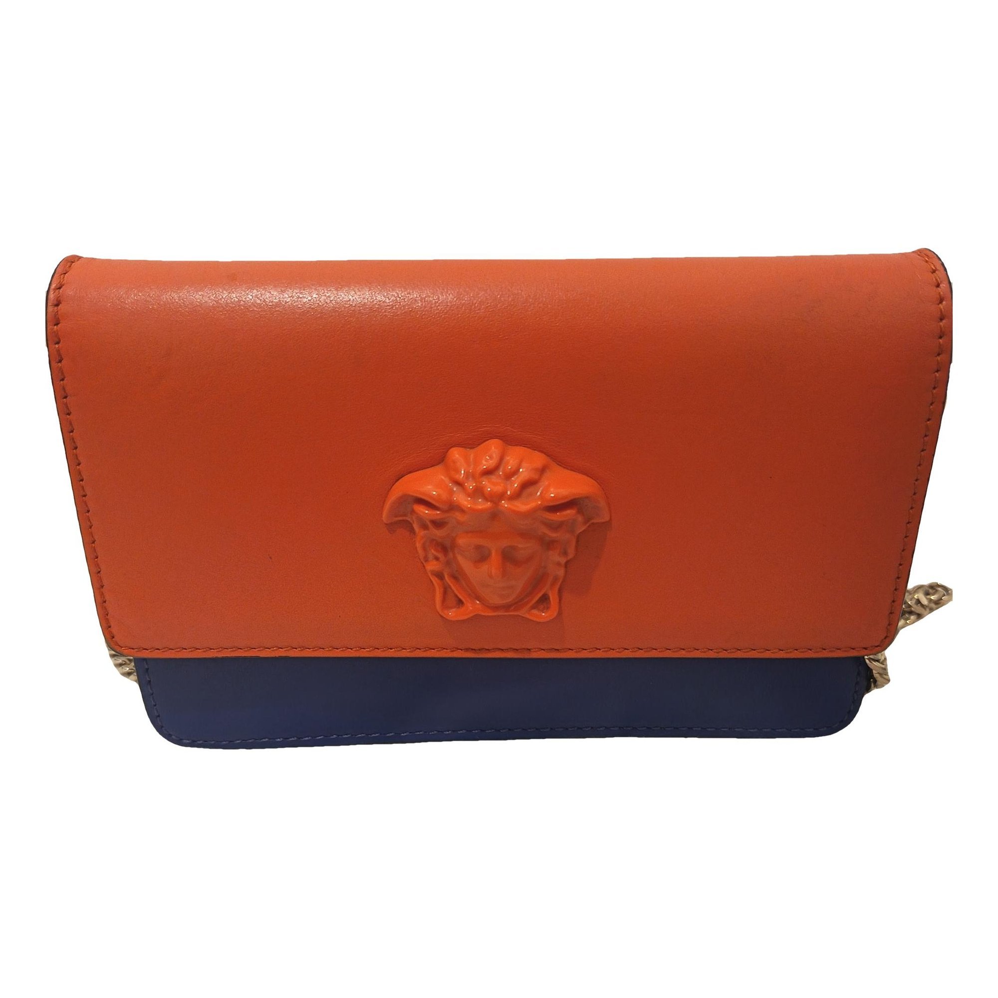 La Medusa leather clutch bag