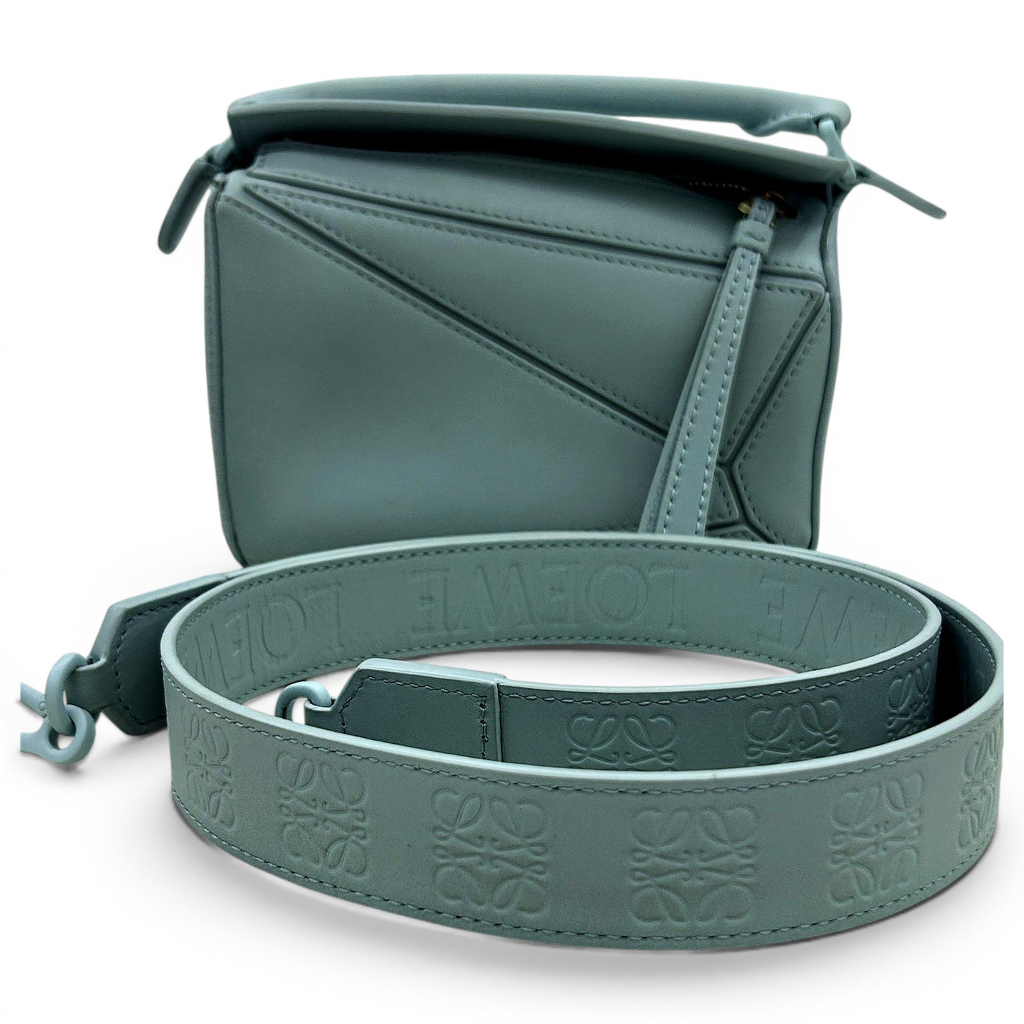 Puzzle leather handbag