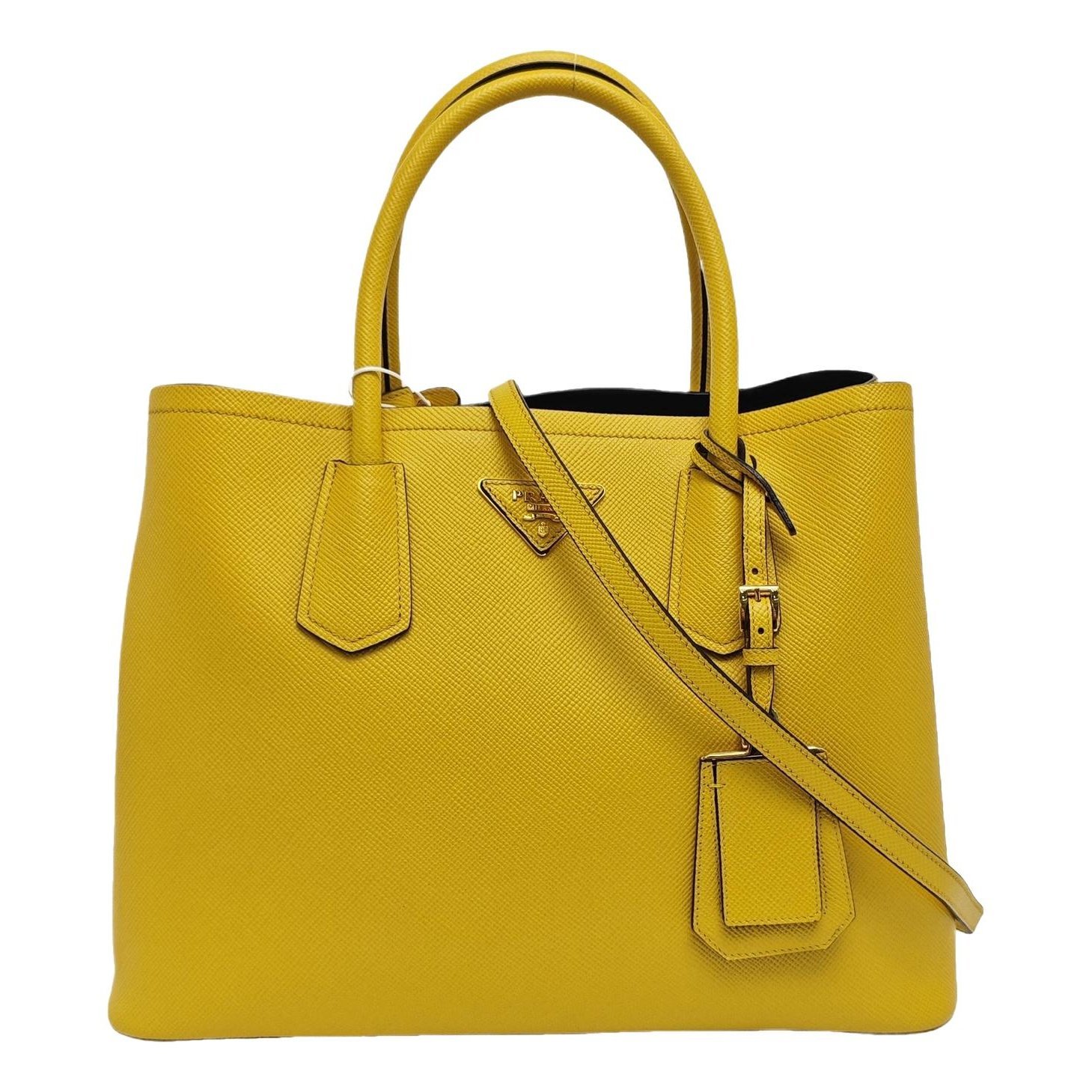 Double leather handbag