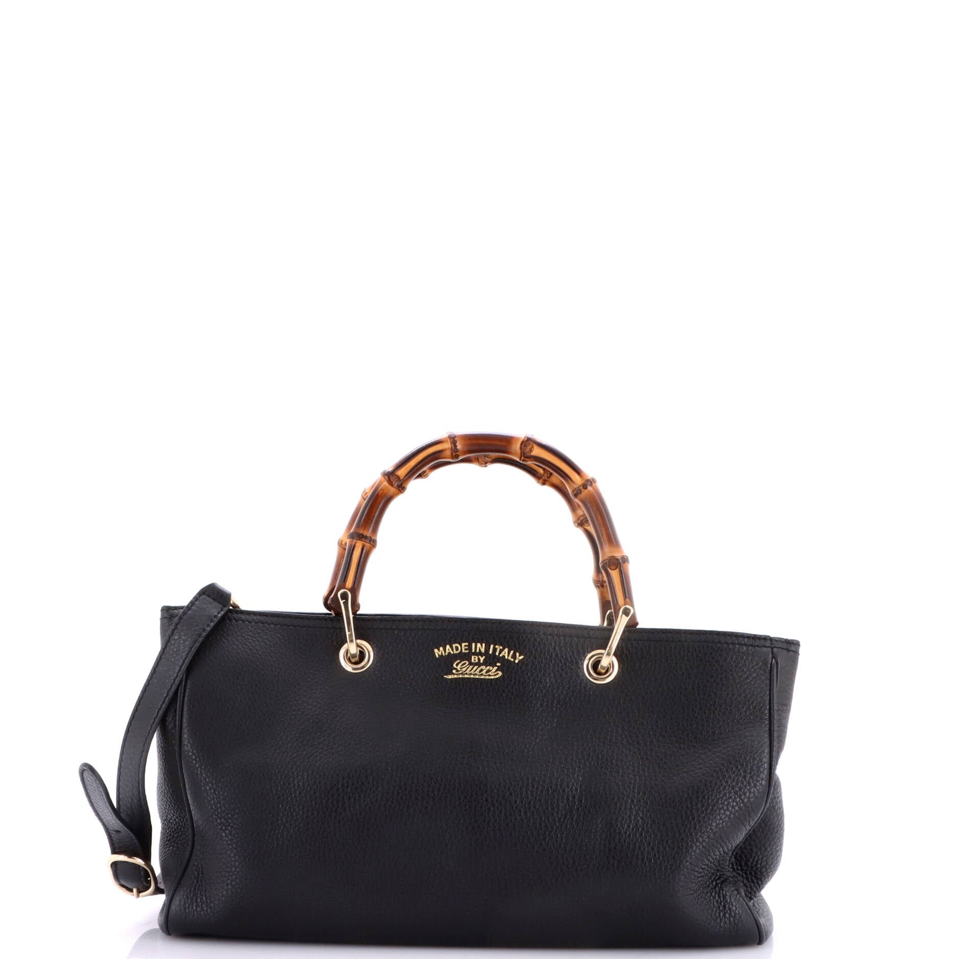 Bamboo Shopper Tote Leather Medium