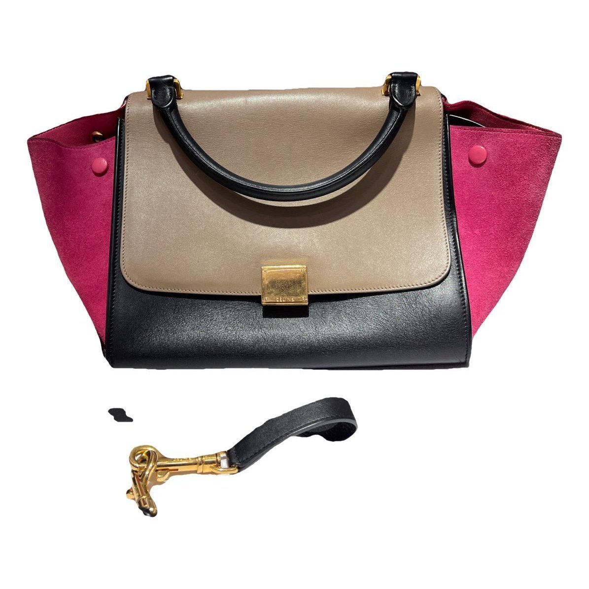 Trapèze leather handbag