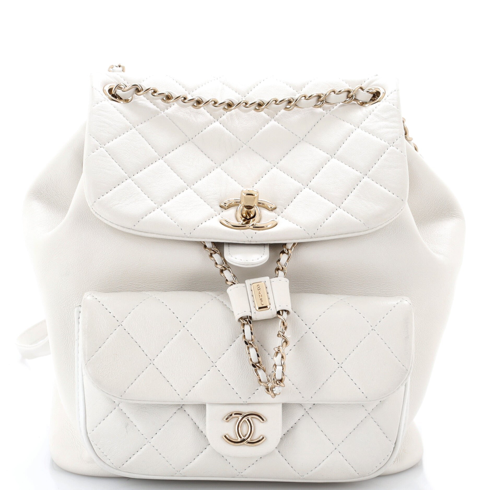 Duma Drawstring Backpack Quilted Leather Large