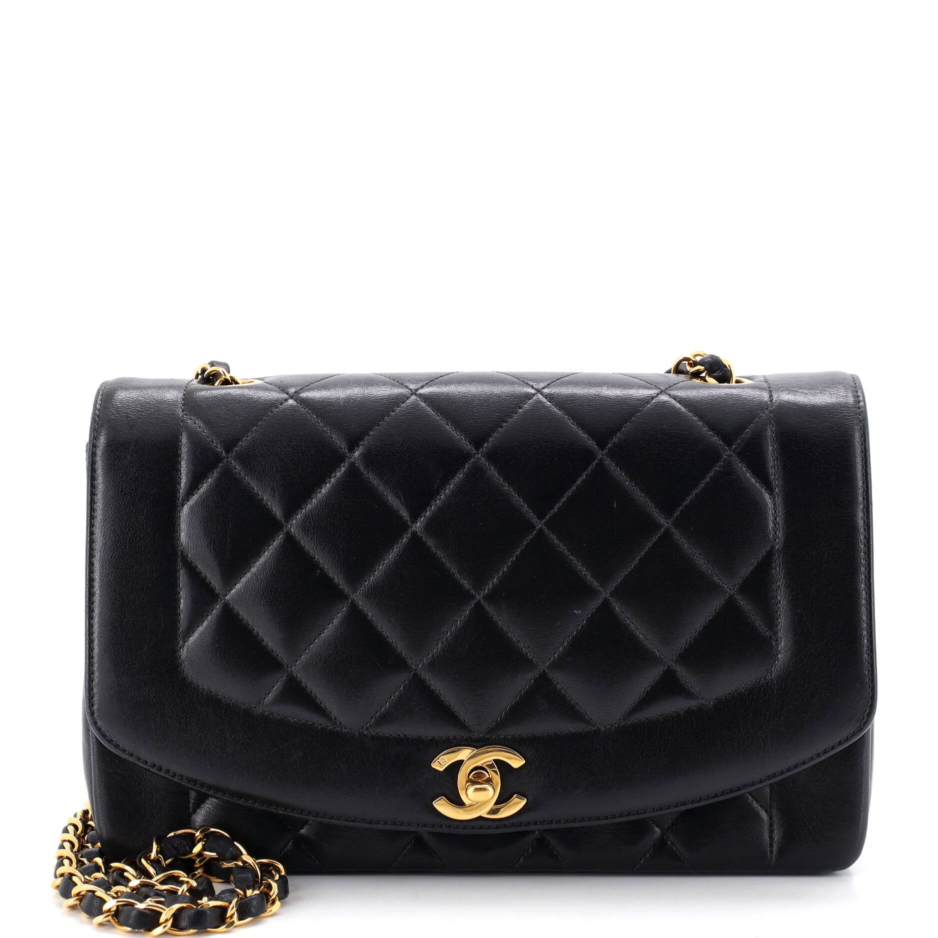 Vintage Diana Flap Bag Quilted Lambskin Medium