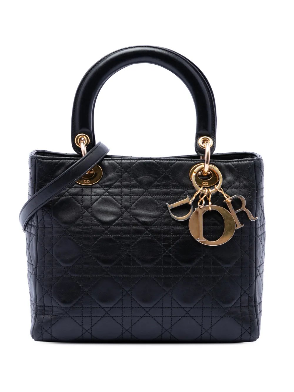 1997 Medium Lambskin Cannage Lady Dior satchel