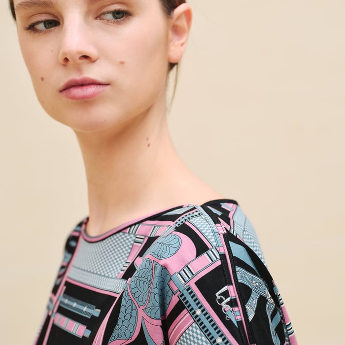 Noir "Lettres Equestres" Drawstring Dress