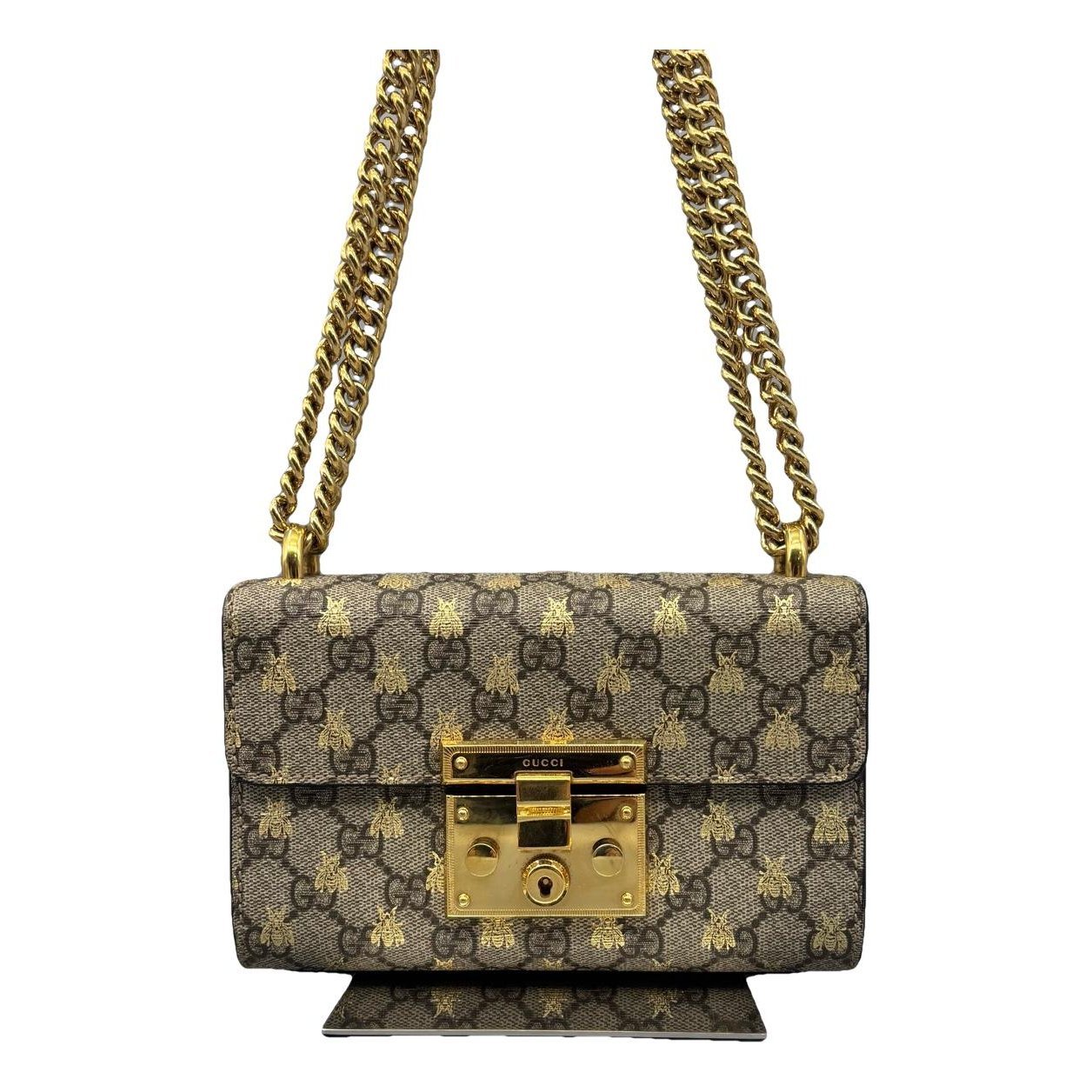 Padlock leather handbag