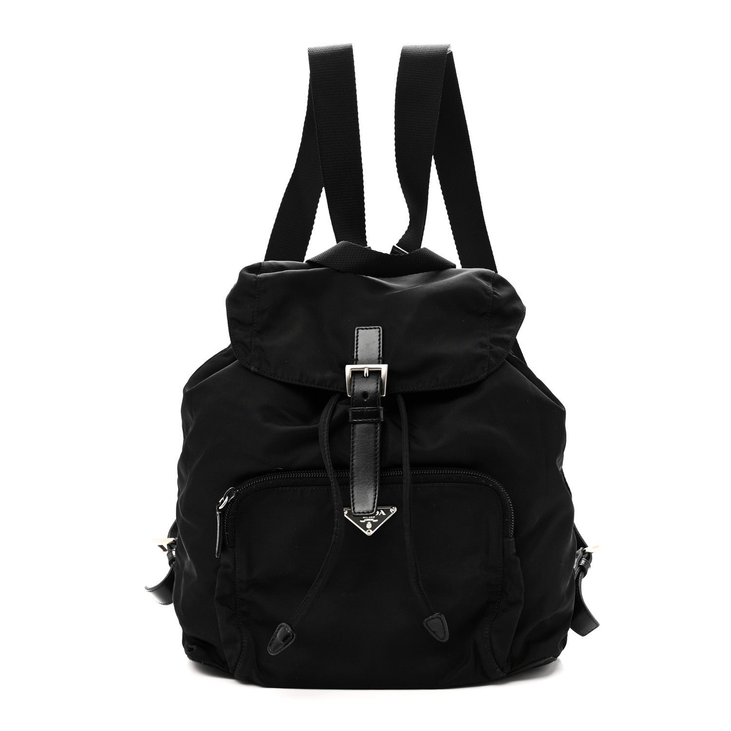 Prada Prada Tessuto Nylon Vela Cinch Backpack Black