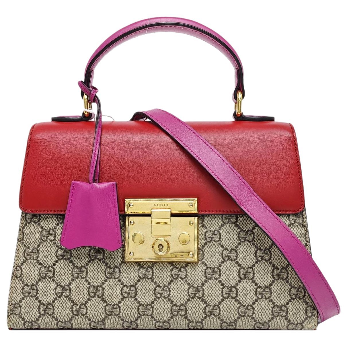 Padlock leather handbag