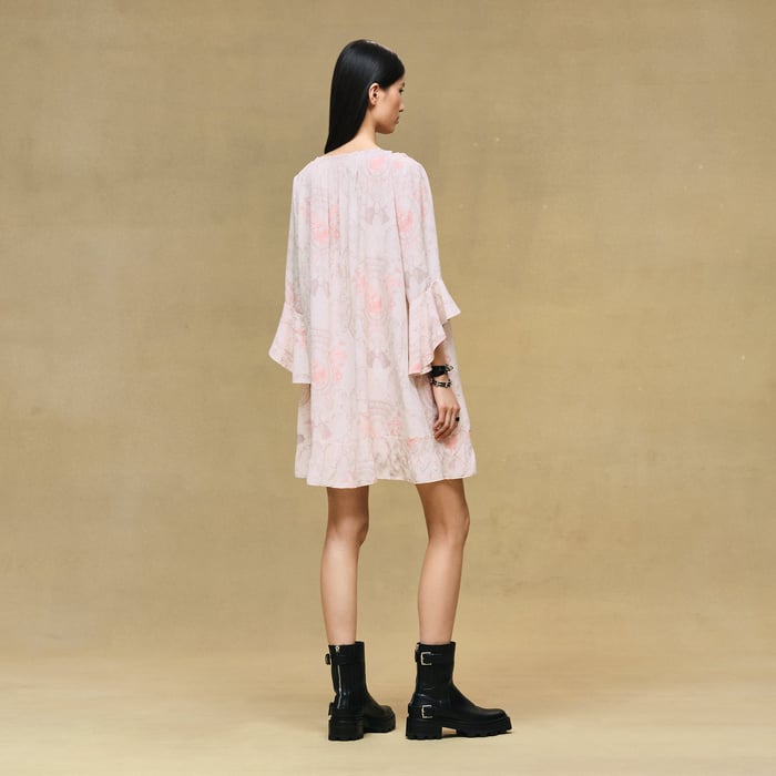 Rose Opaline "Aux Champs Remix" Flared Short Dress