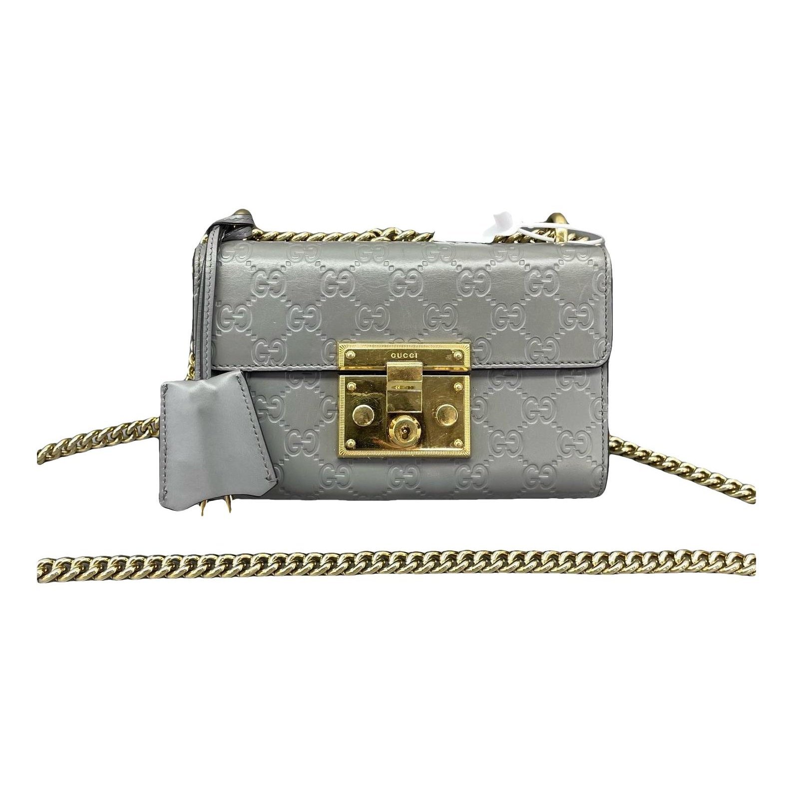 Padlock leather handbag