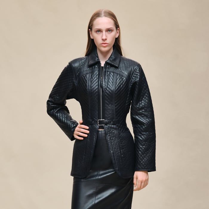 Bleu Noir Quilted Equestrian Jacket