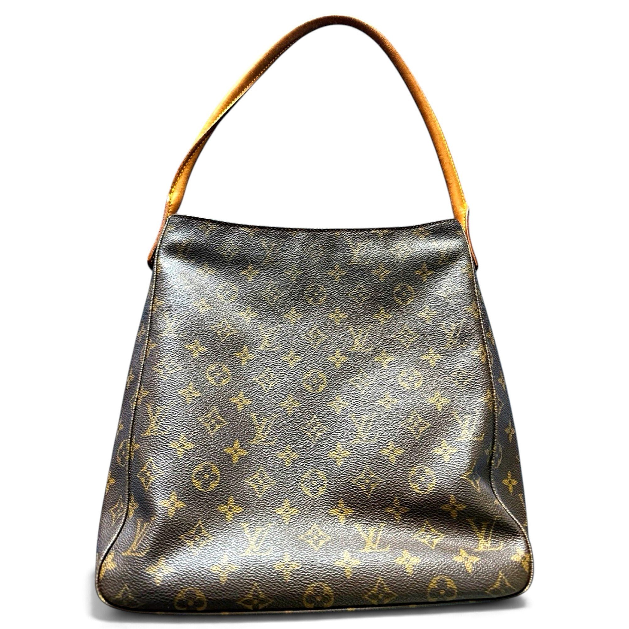 Looping leather handbag