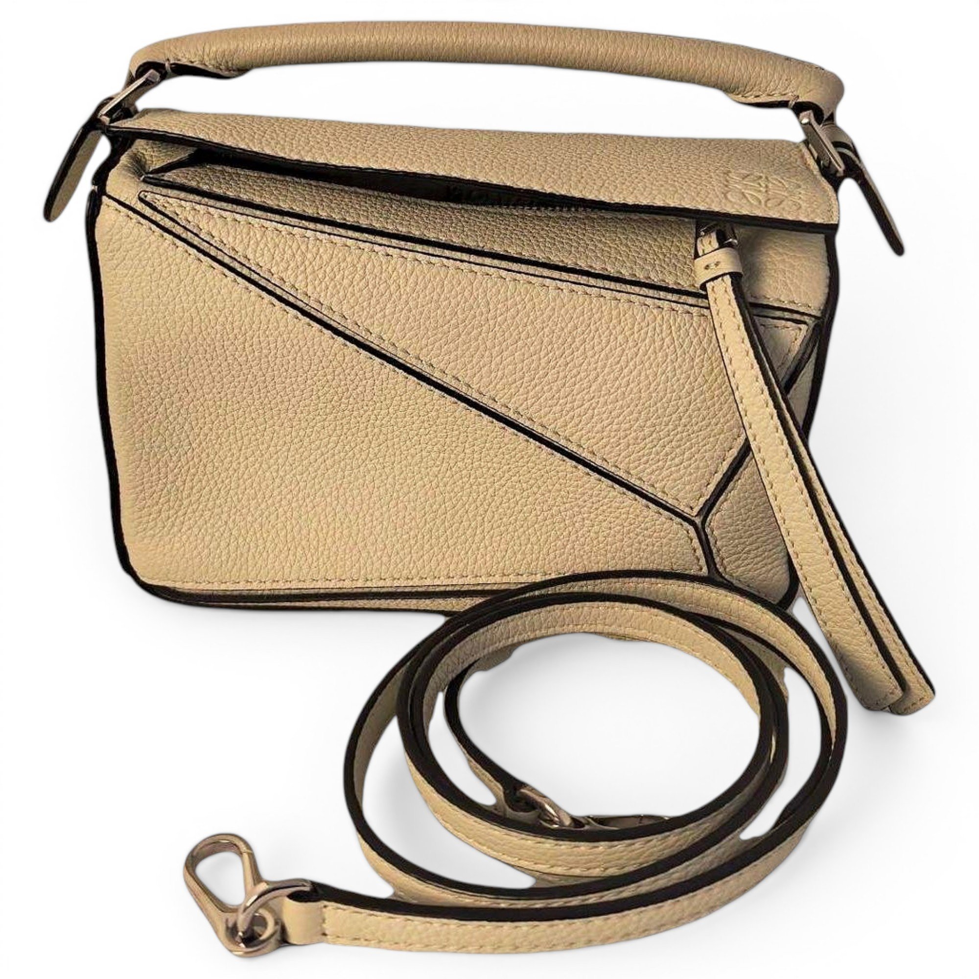Puzzle leather handbag