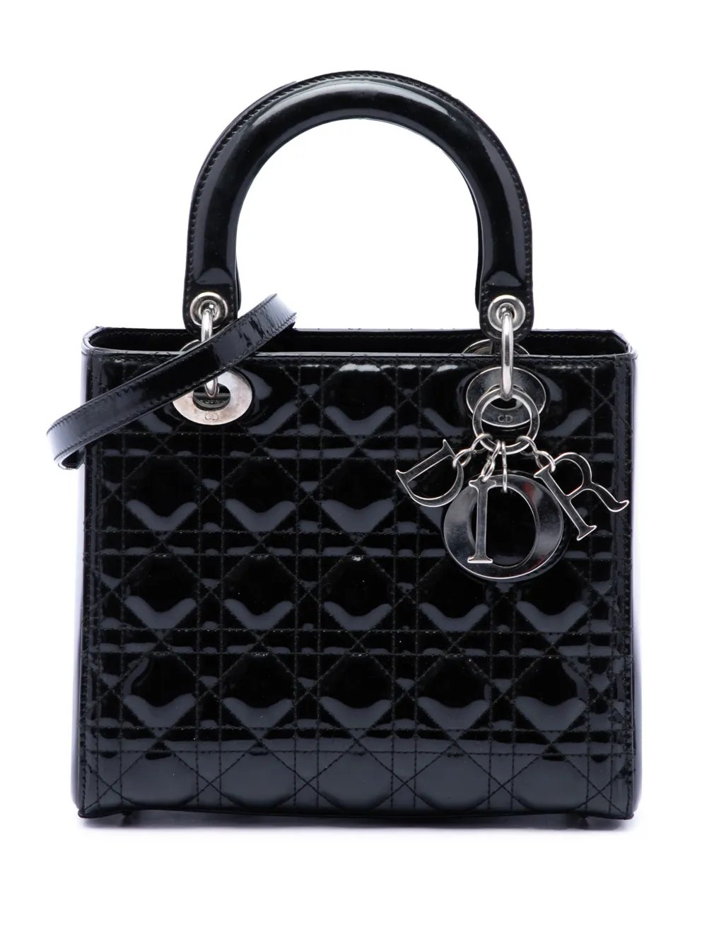 2010 Medium Patent Cannage Lady Dior satchel