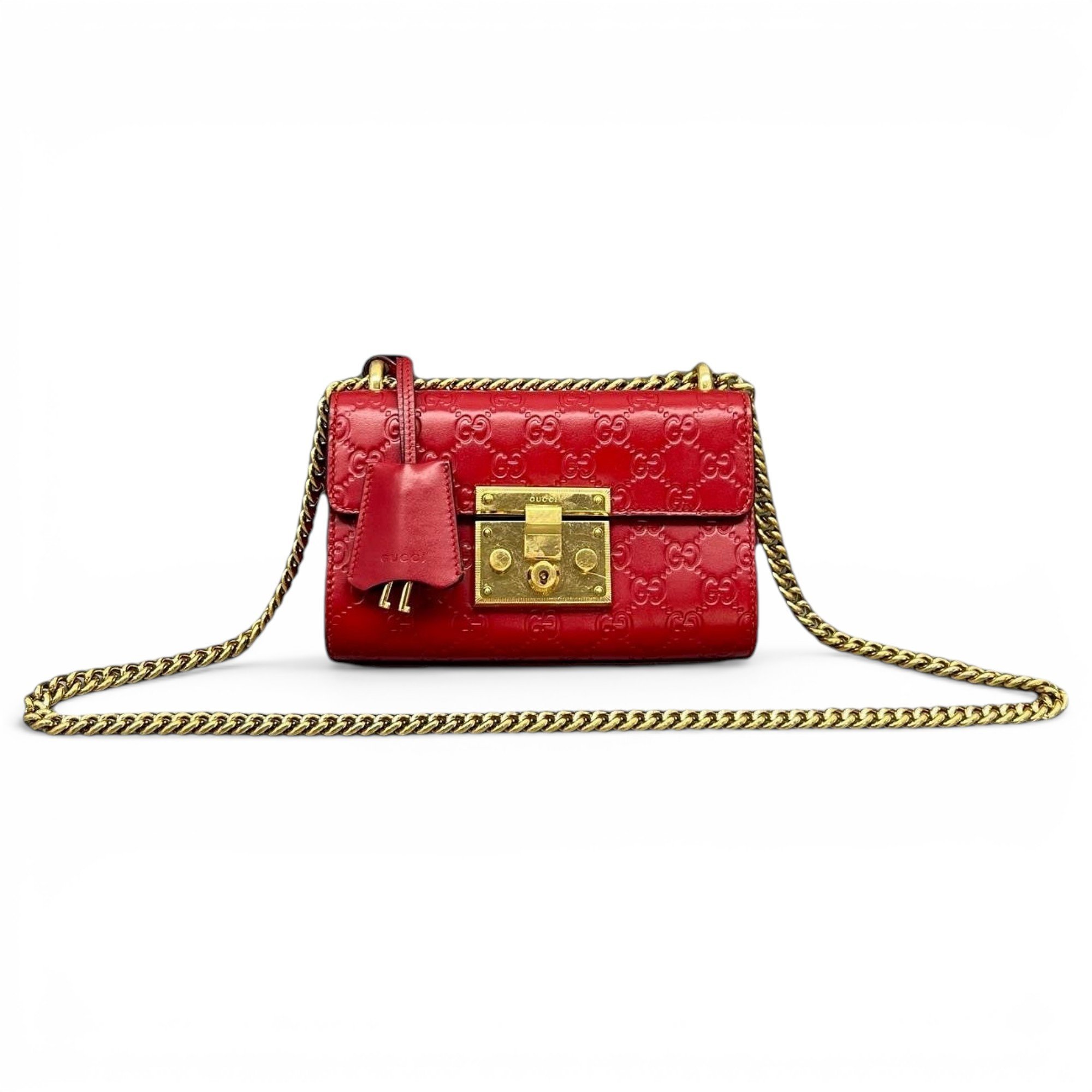 Padlock leather handbag