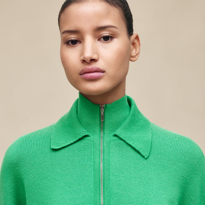 Vert Mélisse High Collar Sweater