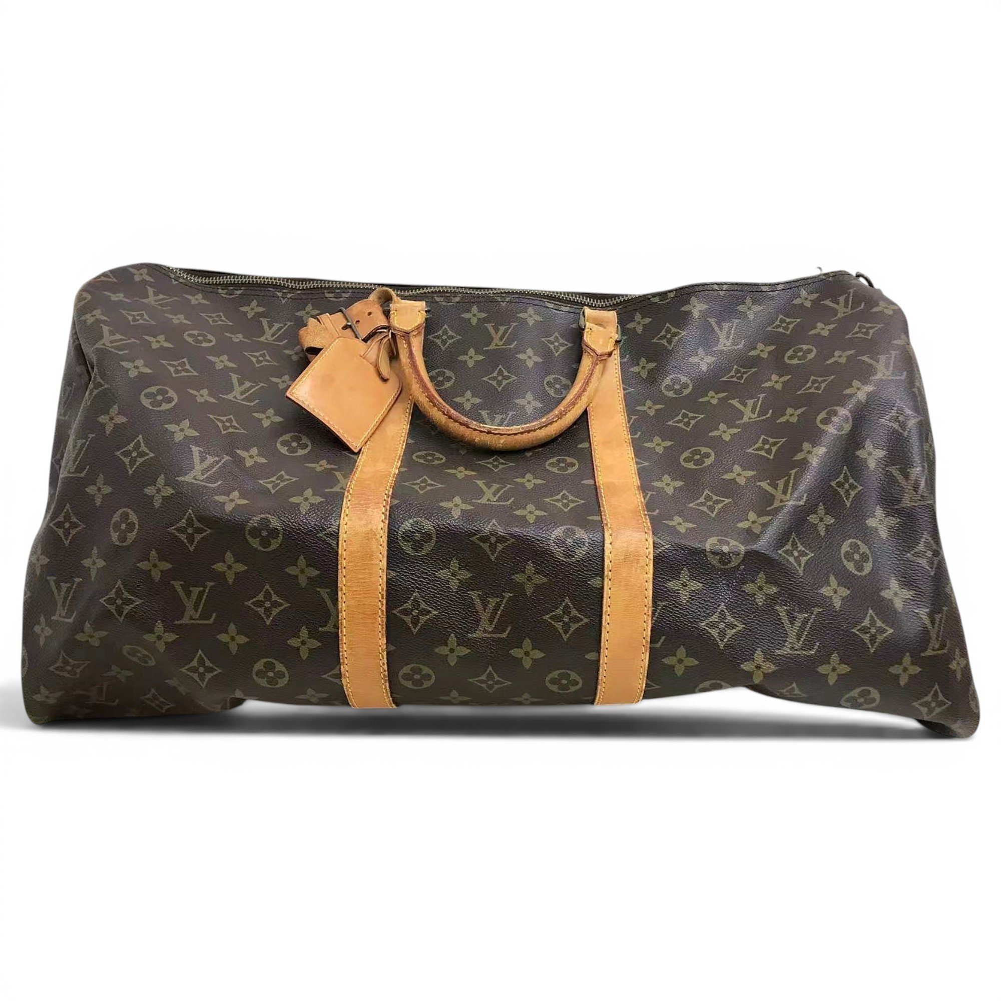 Keepall leather travel bag