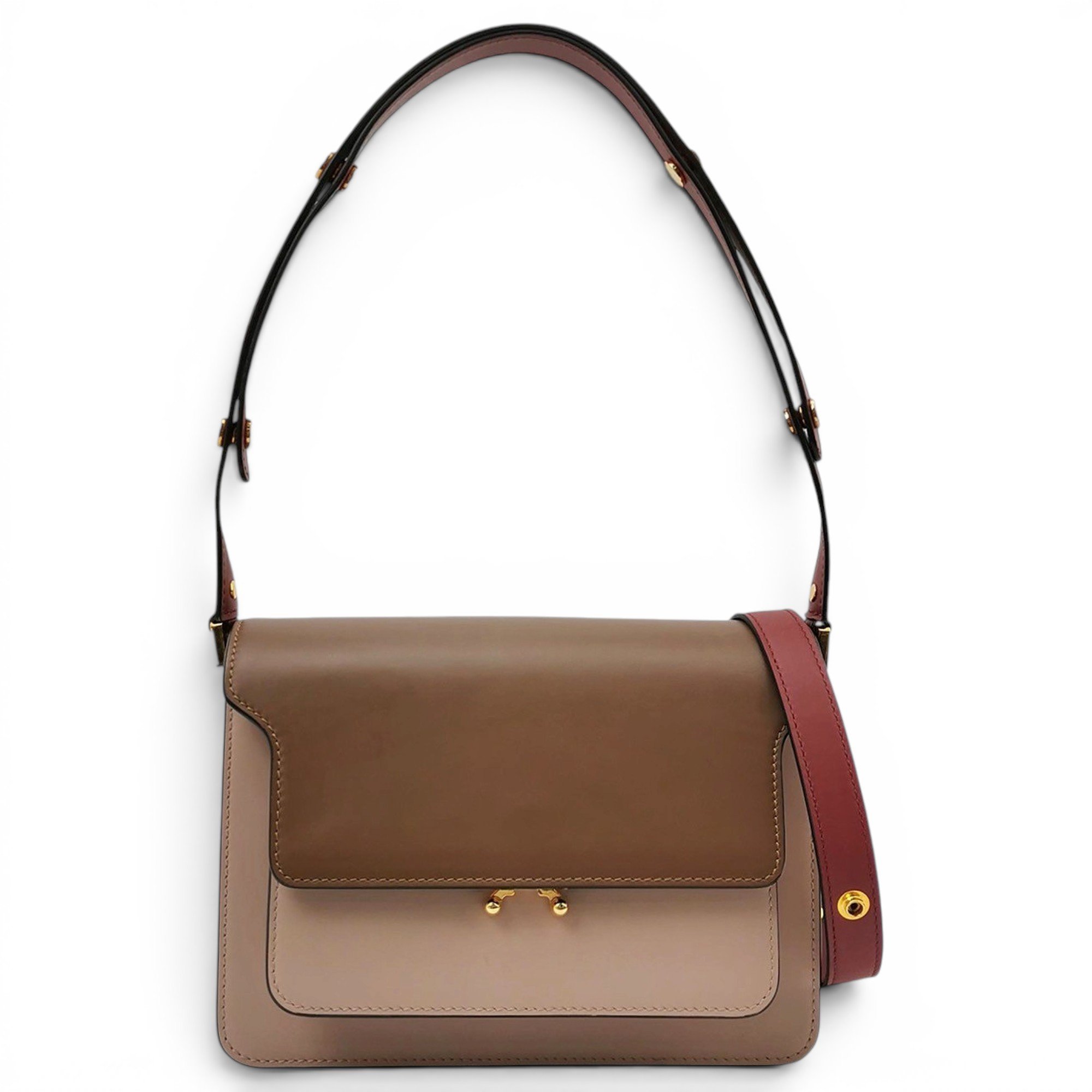 Trunk leather crossbody bag