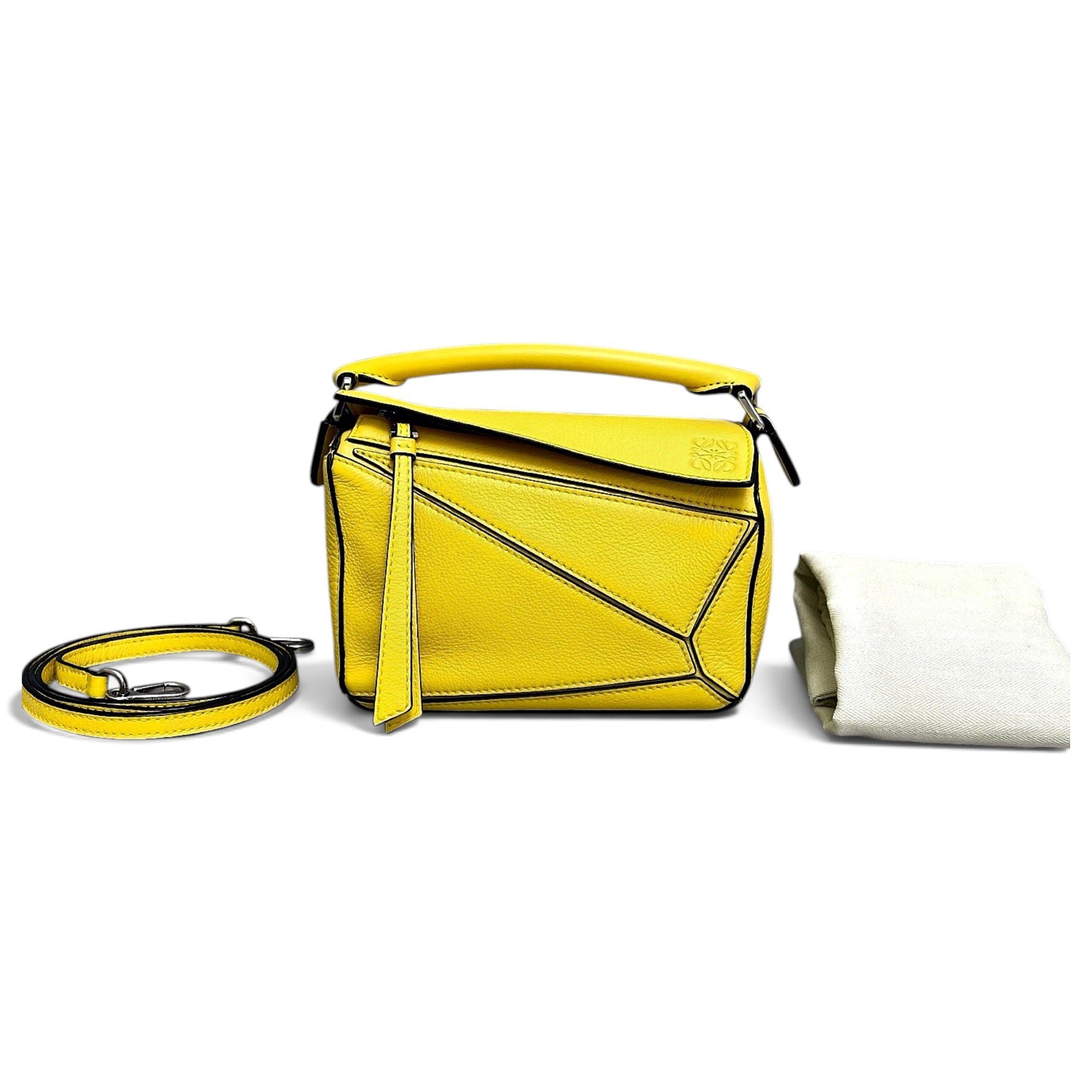 Puzzle leather handbag