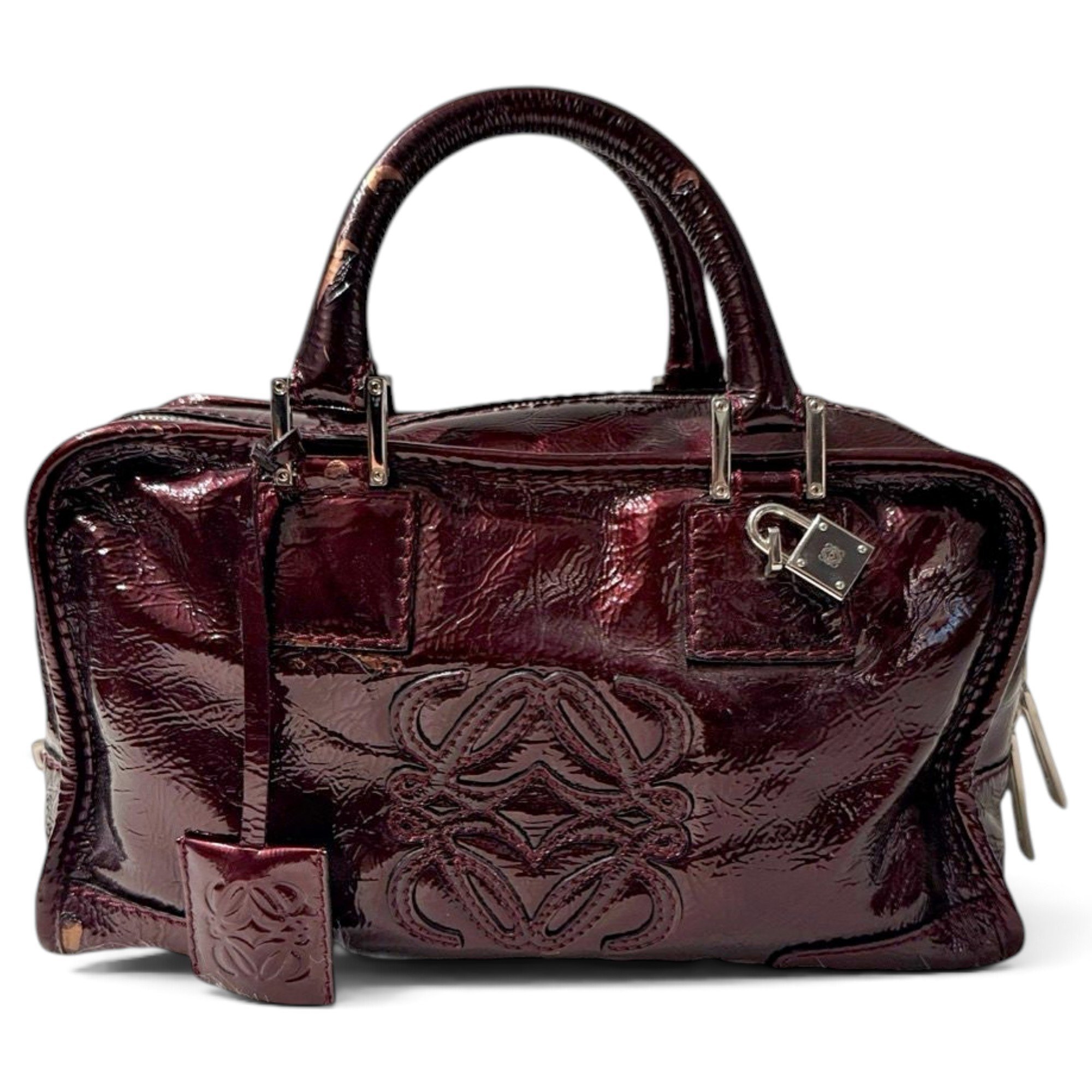 Amazona patent leather handbag