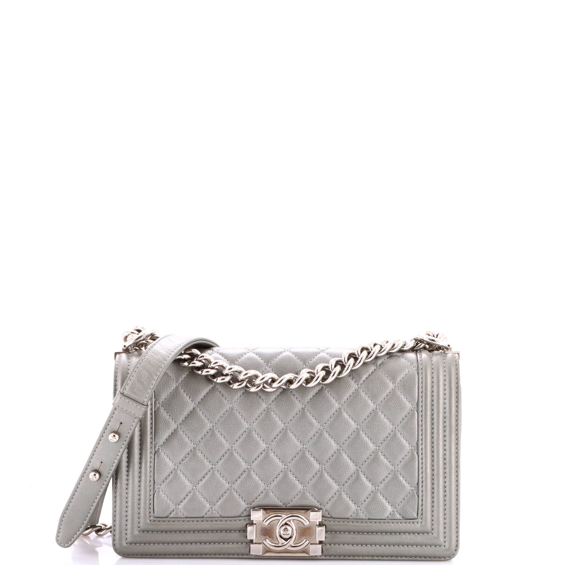Boy Flap Bag Quilted Caviar Old Medium