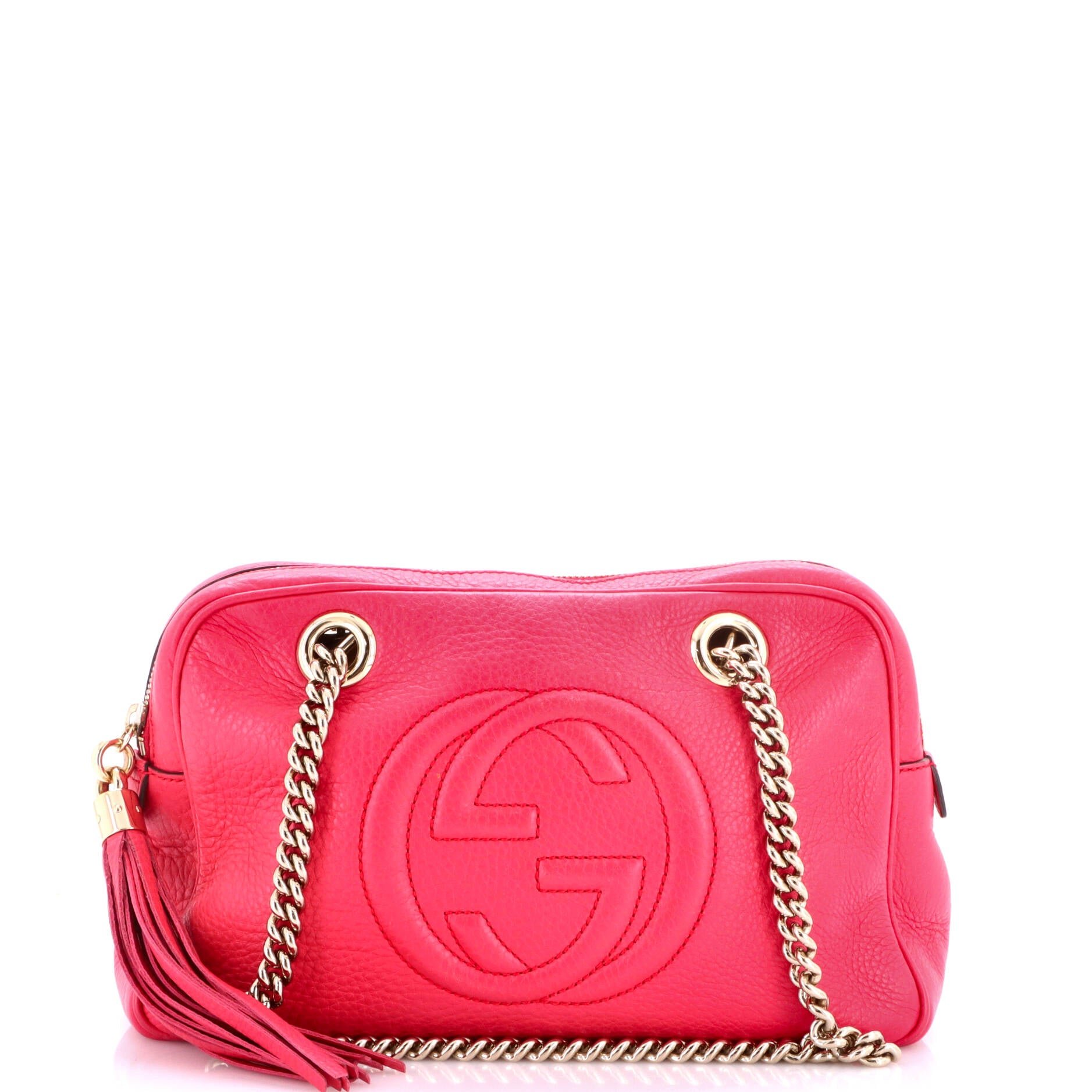 Soho Chain Zip Shoulder Bag Leather Small