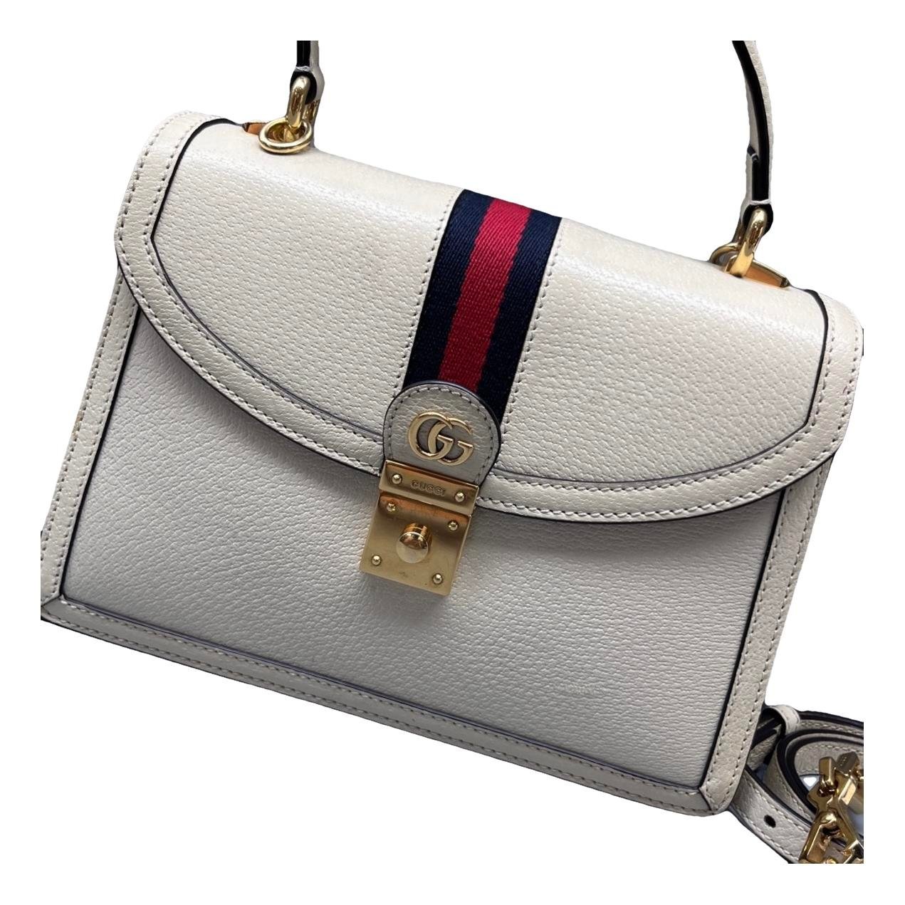 Ophidia Flap Top Handle leather handbag