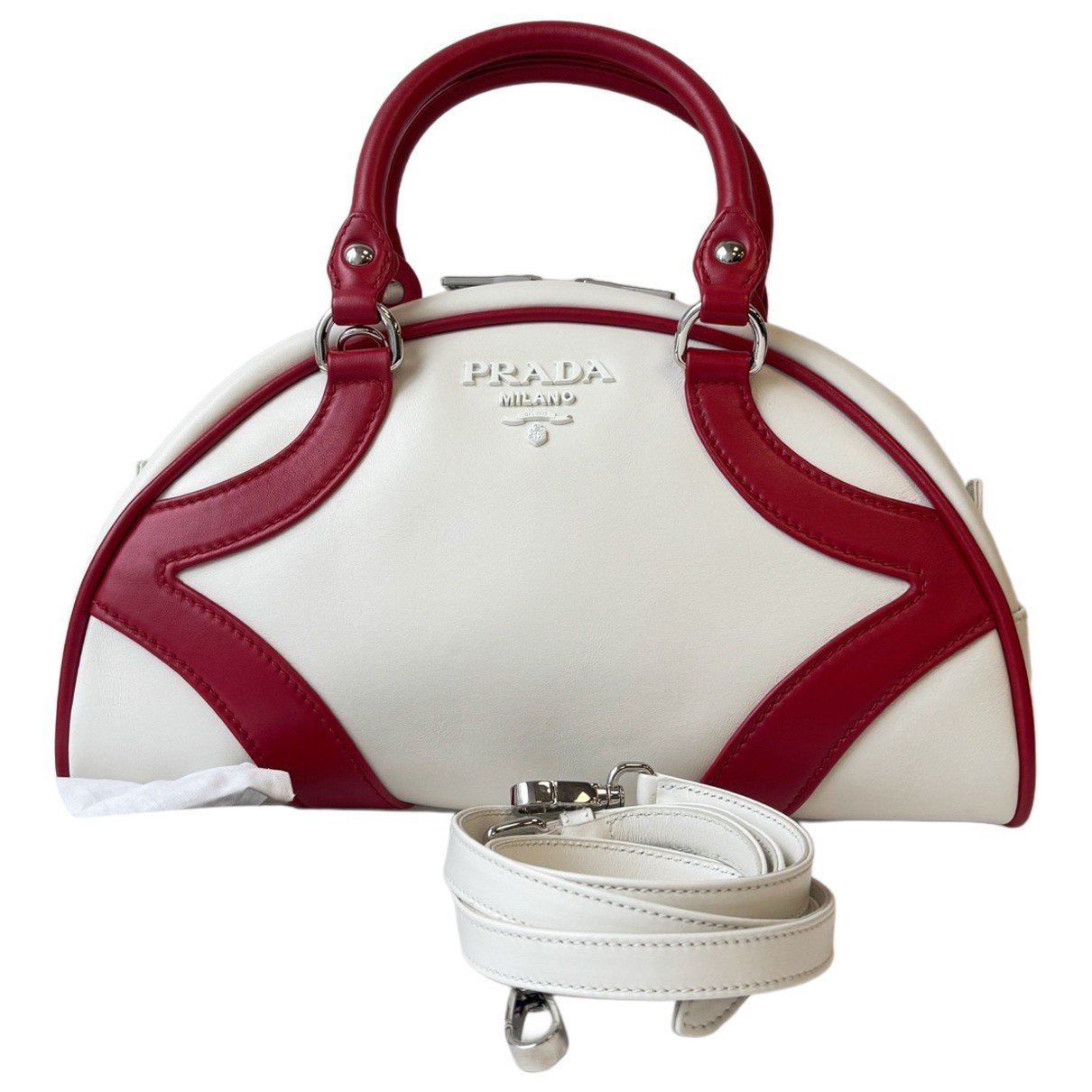 Bowling leather handbag
