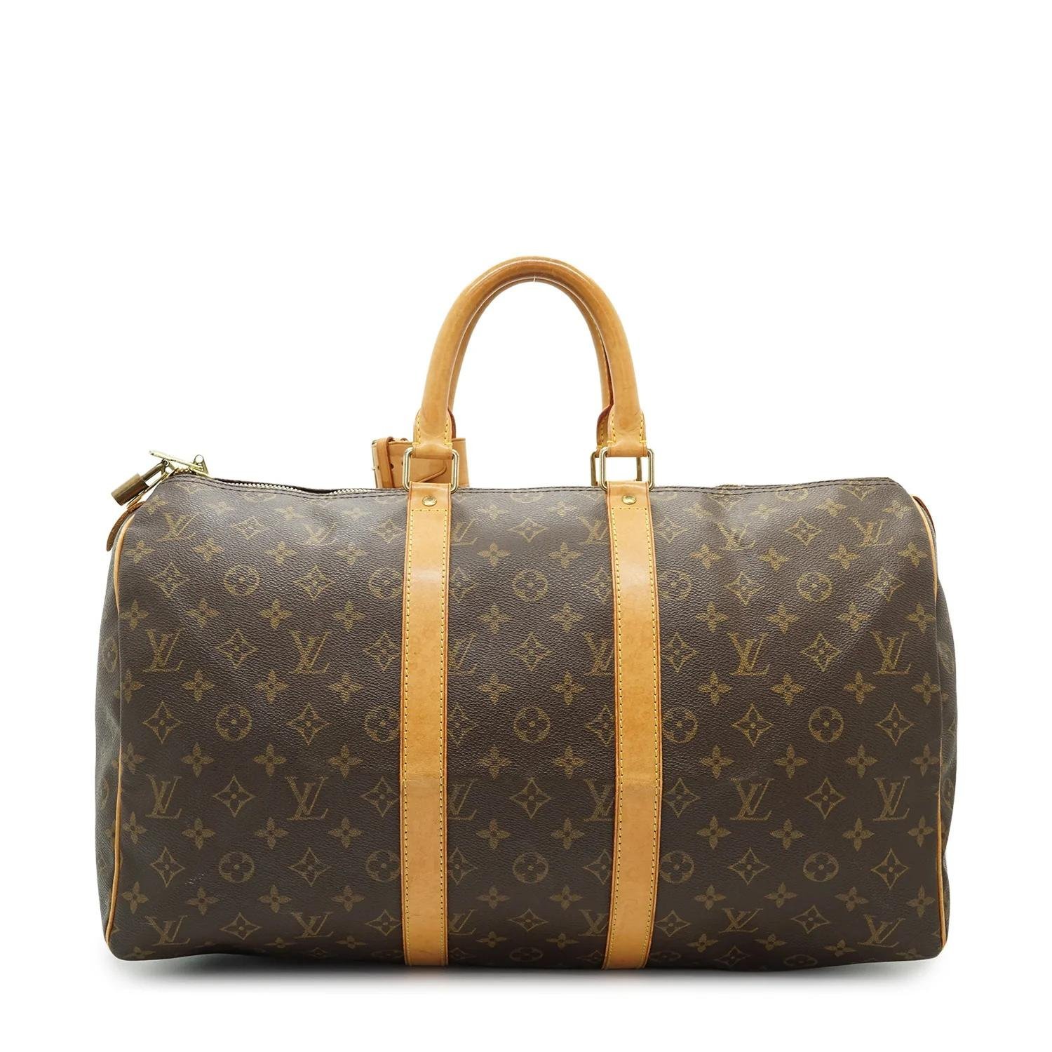 Keepall leather travel bag