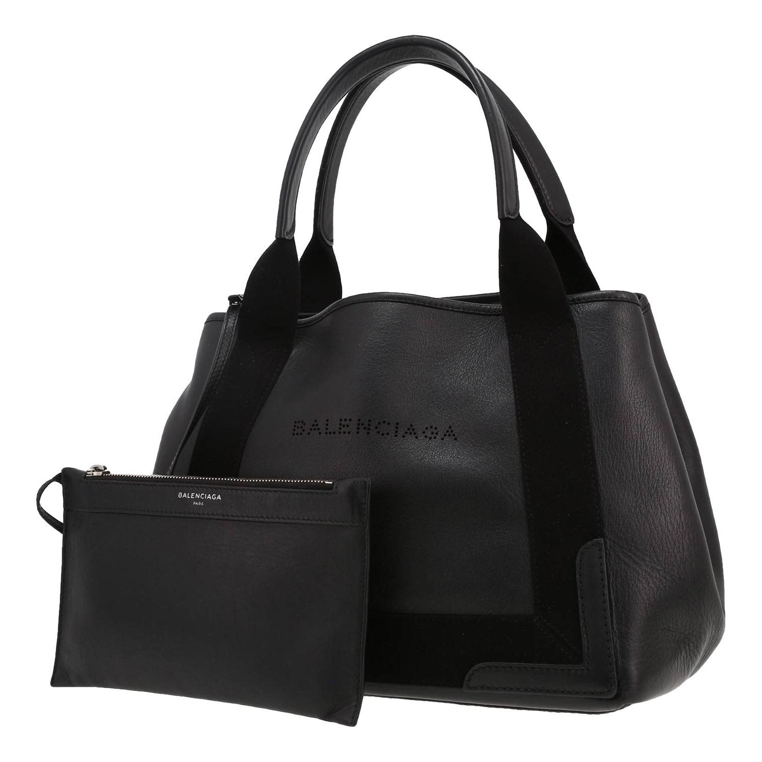 Navy cabas leather tote