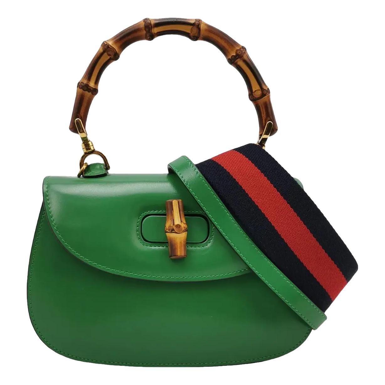 Convertible Bamboo Top Handle leather handbag