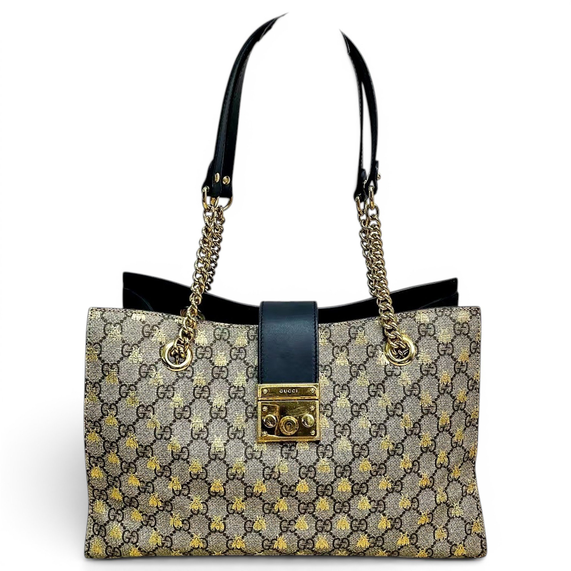 Padlock leather handbag