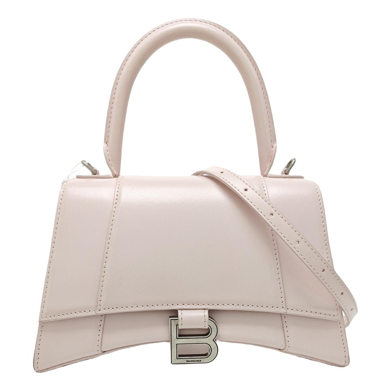 Hourglass leather handbag