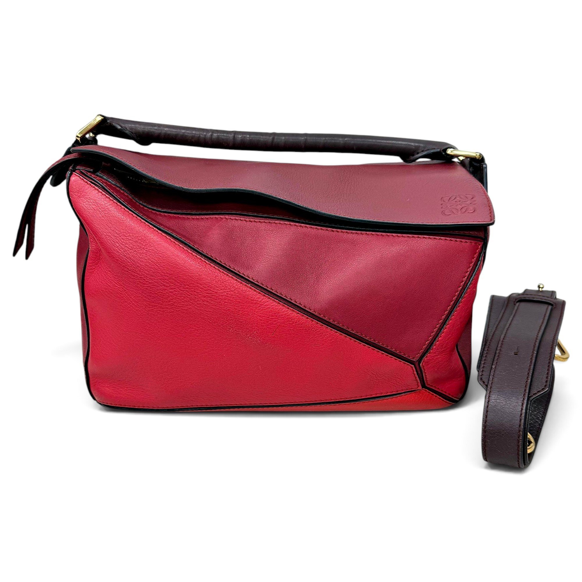 Puzzle leather handbag