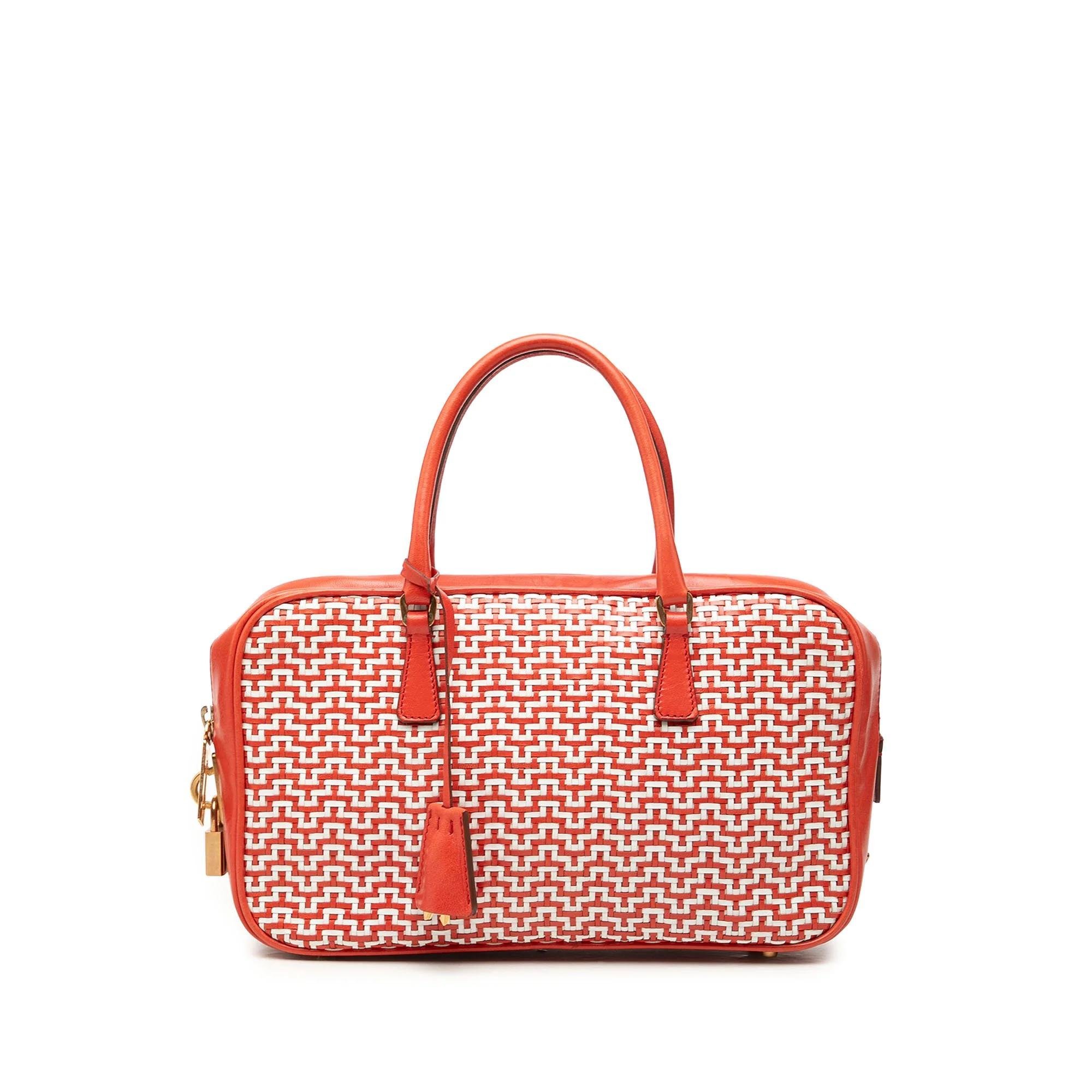 Madras leather handbag