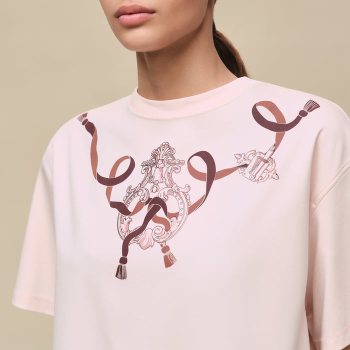 Rose Opaline Printed Boxy T-shirt
