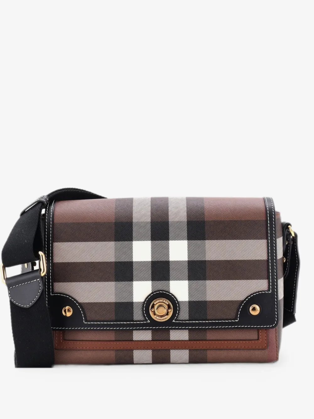 Note Check Canvas and Leather Medium crossbody bag