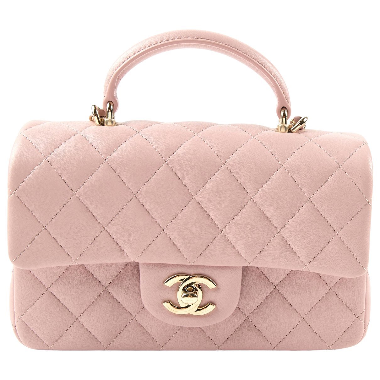 Trendy CC Top Handle leather crossbody bag